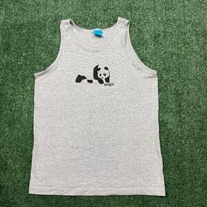 Enjoi Tank Top Shirt Men's Size M Gray Sleeveless Skateboarding Panda Graphic
